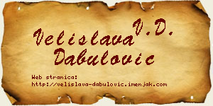 Velislava Dabulović vizit kartica